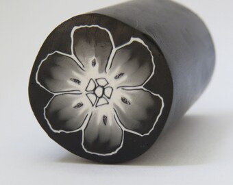 Large unbaked polymer clay cane, Black and white flower , raw polymer clay cane, black and white, DIY crafts, Clay supply, handmade cane
