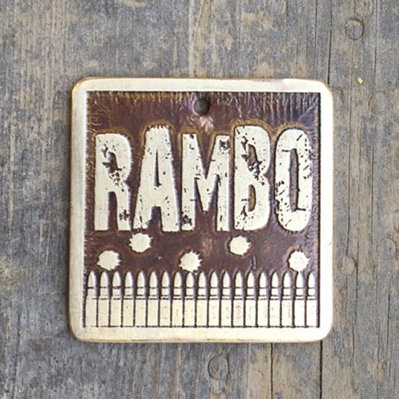 Rambo Dog Tag / Dog Tag for Dogs / Bullets Dog Tag / Bullets