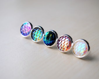 S A L E ! - DRAGON Scale Earrings - Mermaid Earring - Gypsy Nights - Handmade - Boho Chic - Scale Earring - Bohemian Jewelry - Stud Earrings