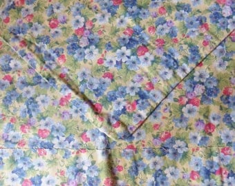 Calico Feed Sack Pillowcase, Handmade Standard Size Pillowcase, Multi Floral Grain Sack Pillowcase