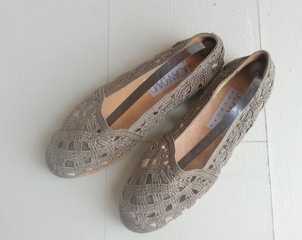 Vintage Joan & David couture espadrilles woven flats size 6