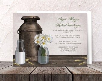 Dairy Farm Reception Only Invitations RSVP Cards Dairy Farm Reception Only Invitations RSVP Cards