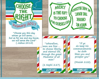 2017 Primary Scriptures and Theme Printables: Choose the Right, 8.5x11 and 11x17