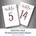 Table numbers printable 4x6 burgundy wedding table number 1-30