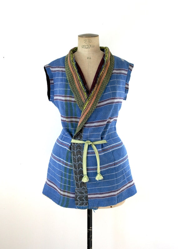 kantha quilt vest reversible kantha vest size by fairlyworn