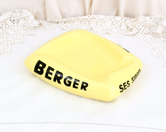 Large Vintage Collectible Mid Century French Berger Ashtray, French Bistro Café Decor, Cote D'Azur Retro Decor, Retro Vintage Home Interior