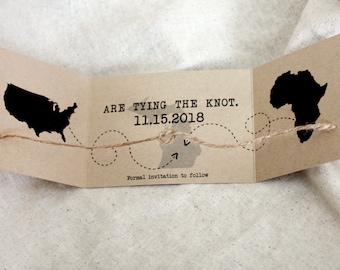 Tying the Knot Save the Date destination wedding set of 25, Eloping, knot Wedding Announcement, Tying Knot Announcement, knot Invitation