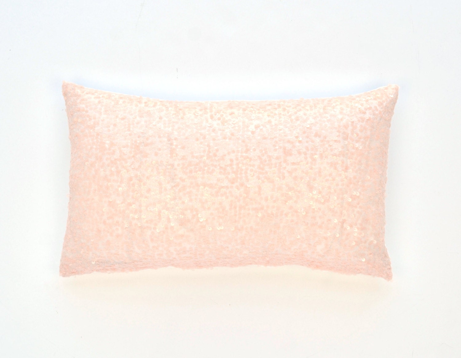 Baby Pink Lumbar Pillow Cover - Baby Pink Sequin - 12 x 20 - Decorative Pillow, Throw Pillow ...