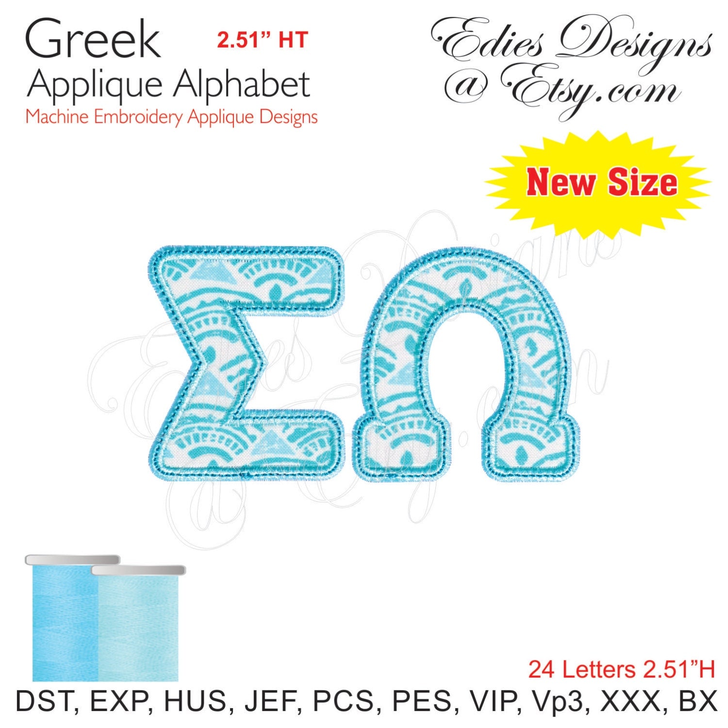 Greek Alphabet Machine Embroidery Applique Monogram Fonts 6778