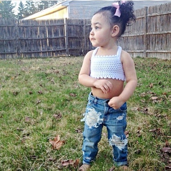 Baby girl crop top Child top crochet crop top top toddler