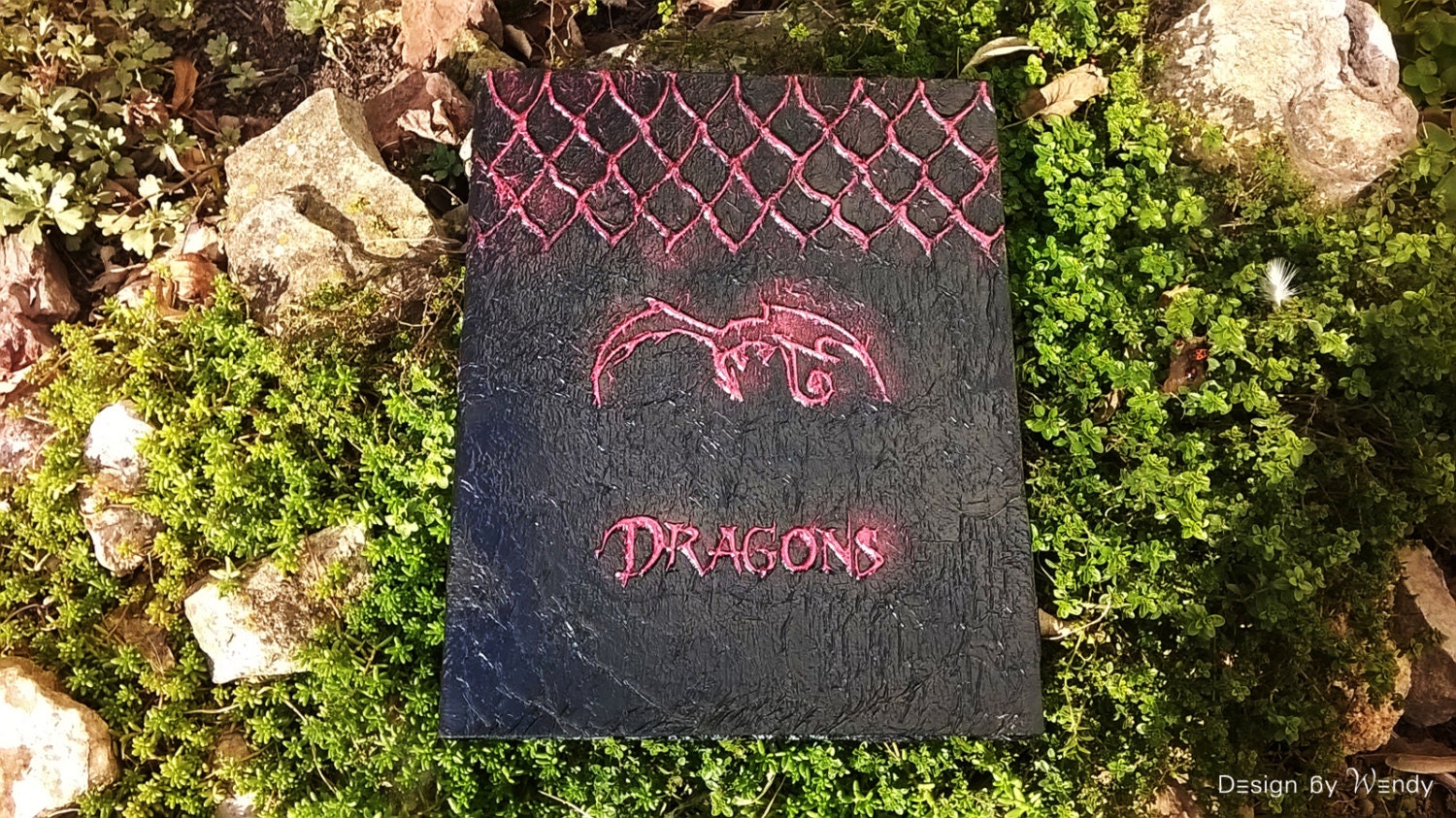 Dragon Book with Dragon Scales Embossed Journal Cover Altered