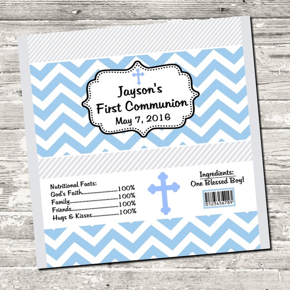 first-communion-blue-chevron-candy-bar-chocolate-bar-wrappers-favor