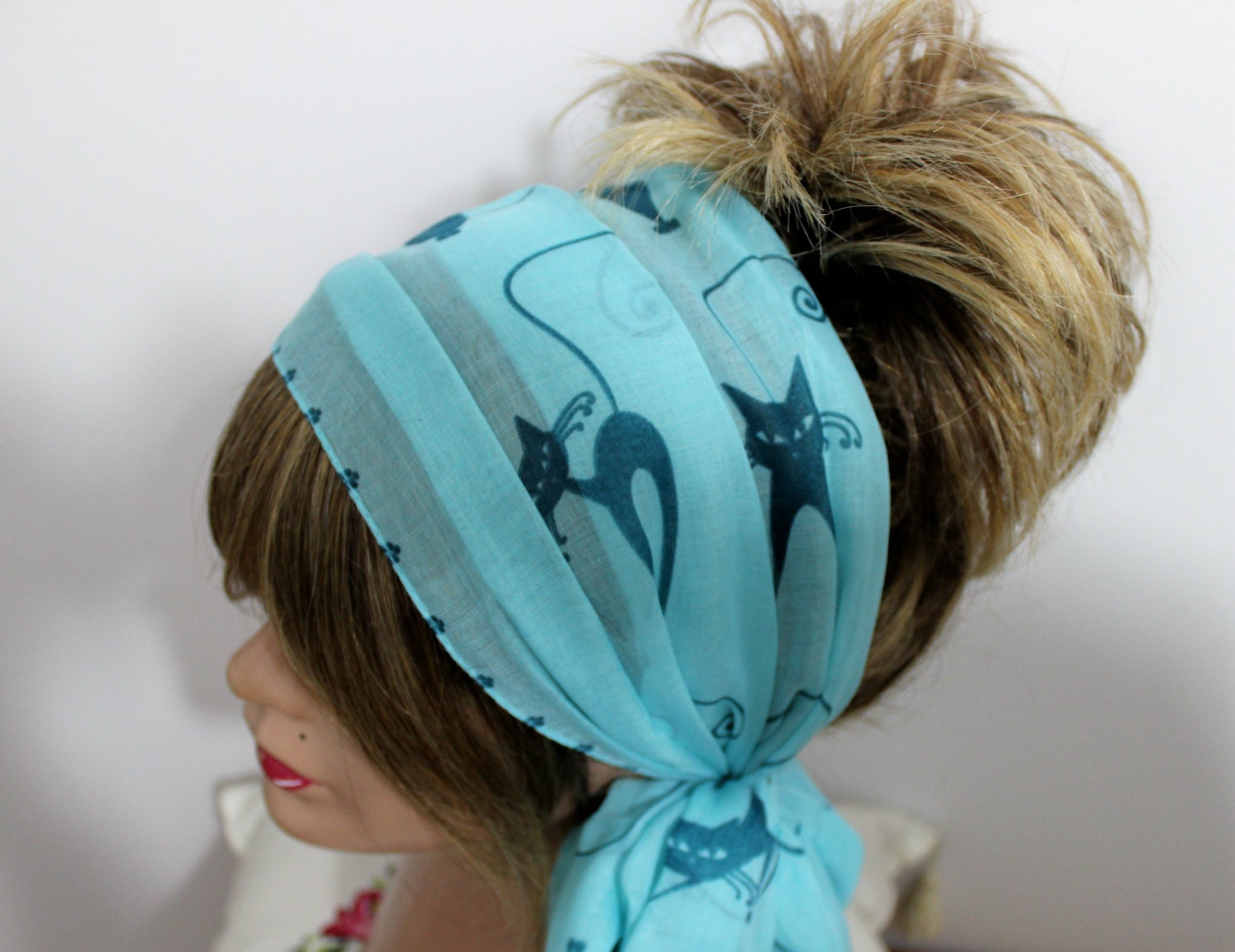 Cat Hair Band Blue Cat Hair Band Cat Yoga Band Cat Headband