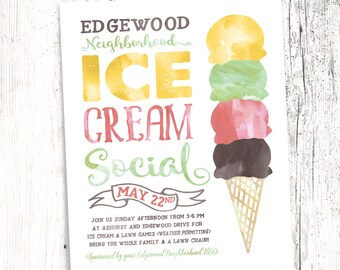 ice cream social flyer
