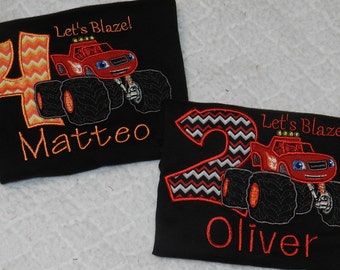 Blaze Birthday Shirt, Monster Truck Birthday Shirt, Blaze Shirt, Monster Truck Shirt