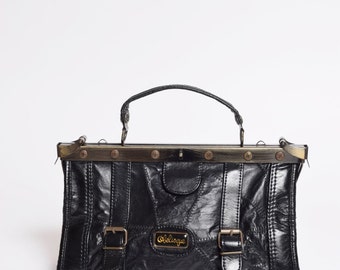 Vintage Black Leather 1990's Mini Handbag