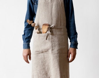 Natural Stone Washed Linen Luxury Apron
