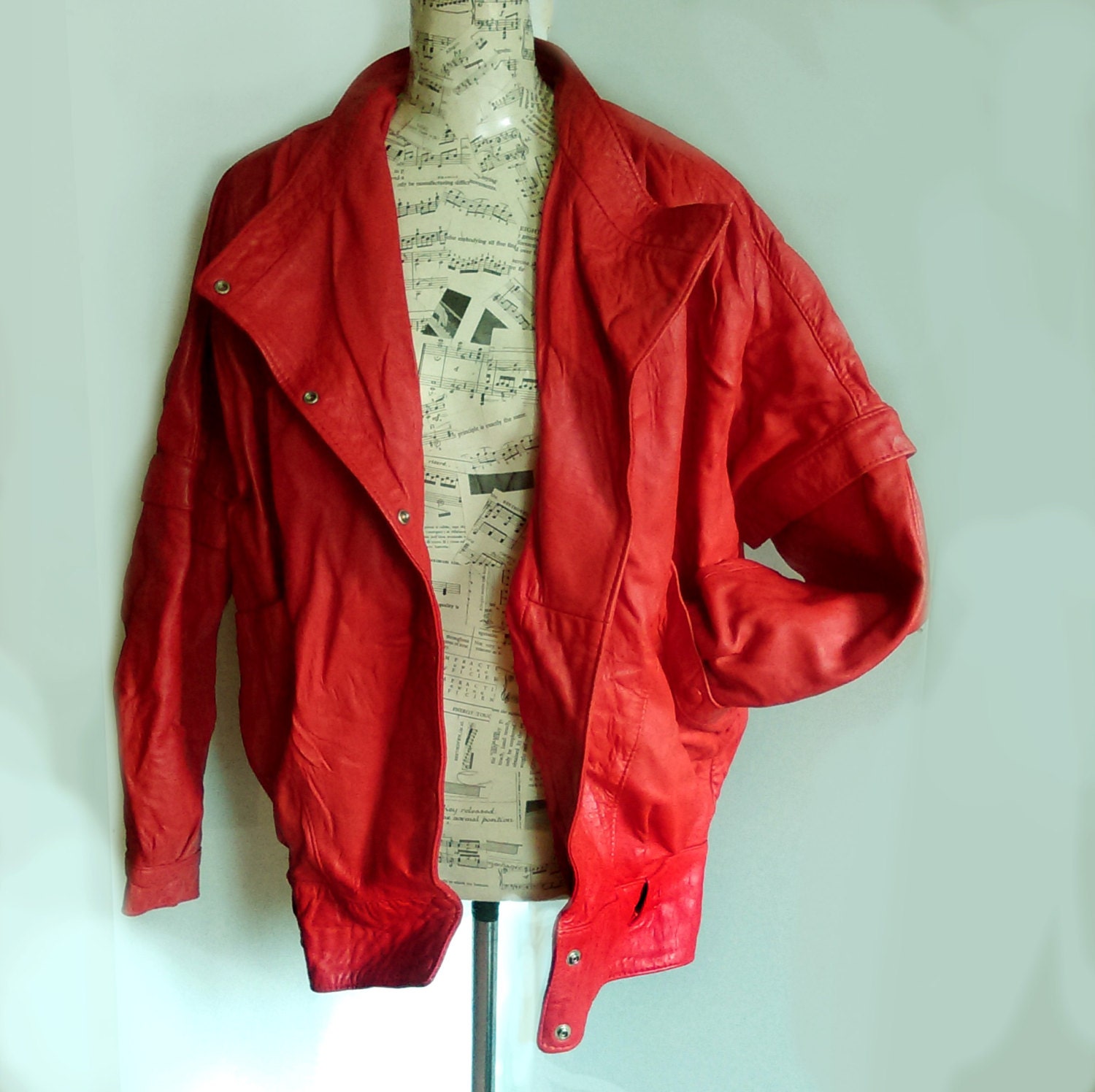 Amazing vintage 80s red leather jacket vintage leather