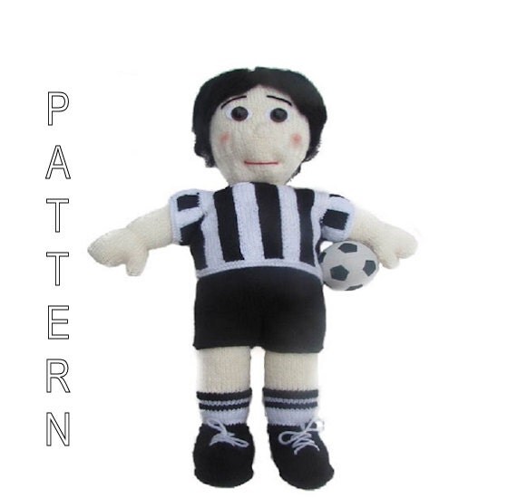 Knitting Pattern Football Soccer Doll Football by WistfullyWoolen