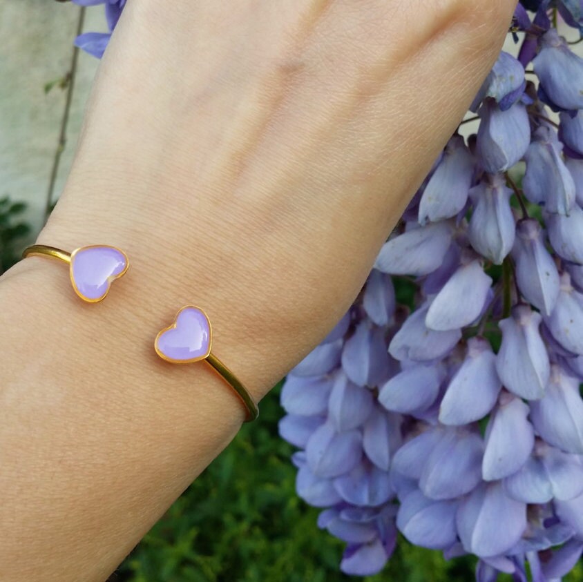 Heart Bracelet Double Heart Bracelet Heart Bangle Red Heart