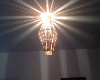 suspension abat-jour losange eventail