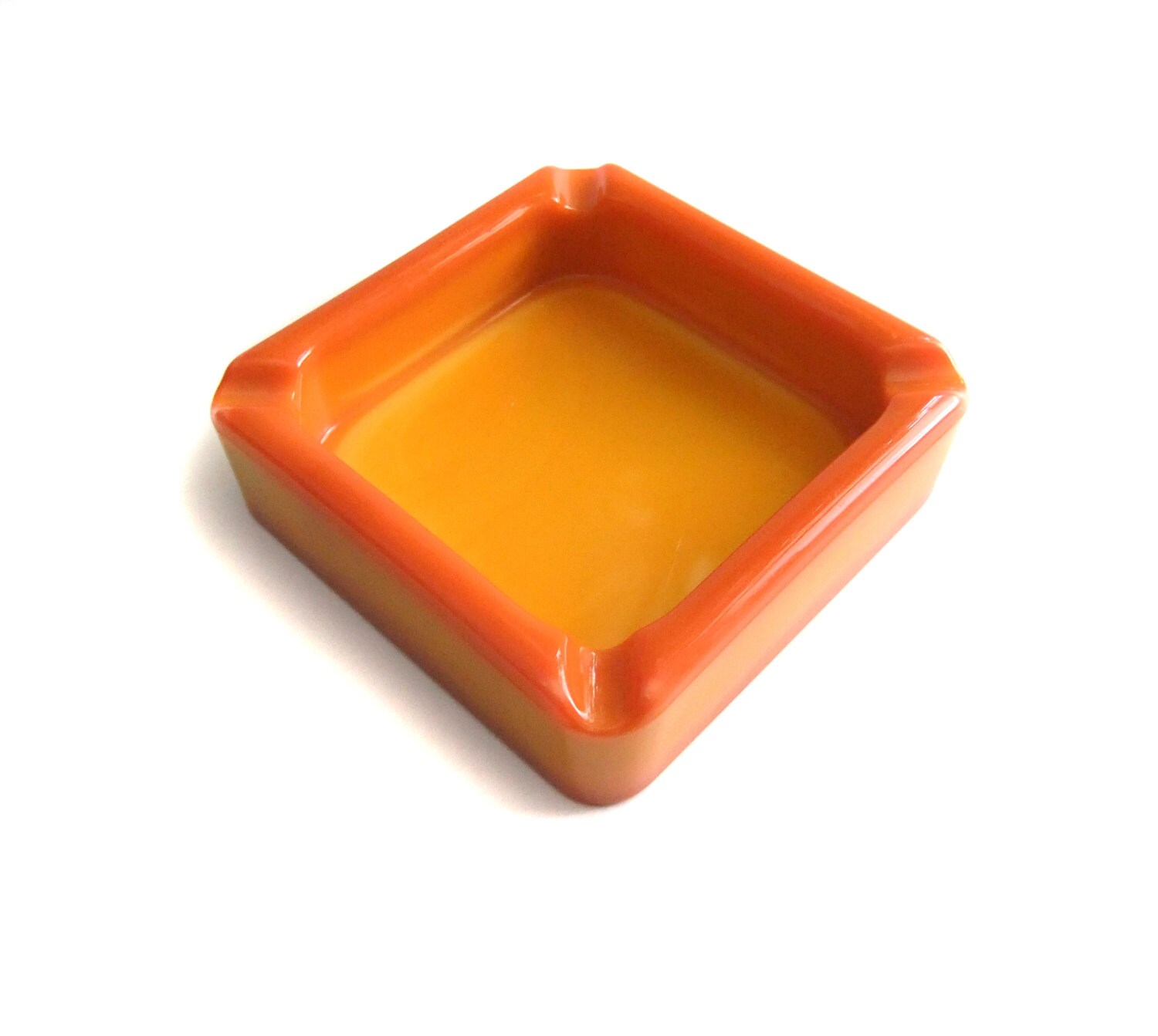 Vintage Orange Ashtray Ombre Ashtray Square Ashtray Mid