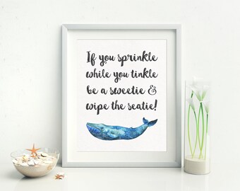 Bathroom wall art, If you sprinkle while you tinkle sign, Bathroom sign, Bathroom art, bathroom decor, funny bathroom art, home decor