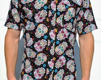 Day of the Dead Short Sleeve Button-Up Shirt