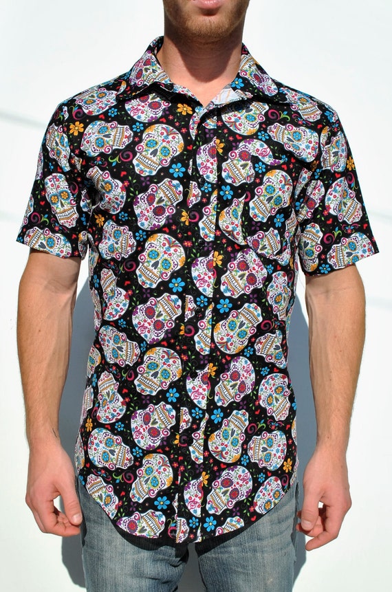 Day of the Dead Short Sleeve Button-Up Shirt