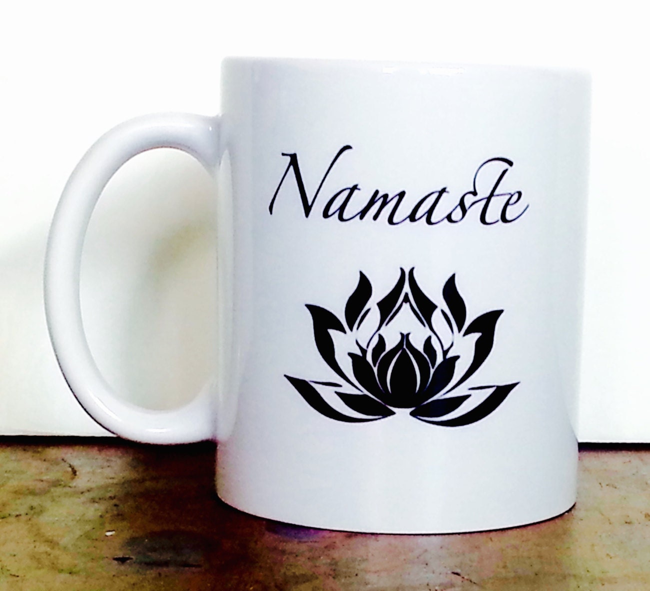 Namaste lotus flower custom mug quote mug namaste mug yoga