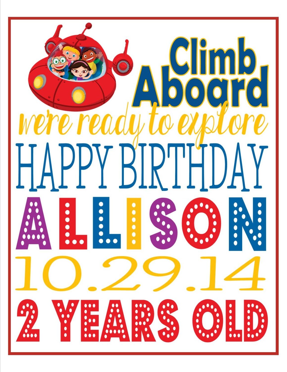 Little Einsteins Birthday Sign