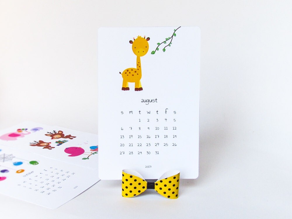 2017 printable desk calendar diy animal calendar cute