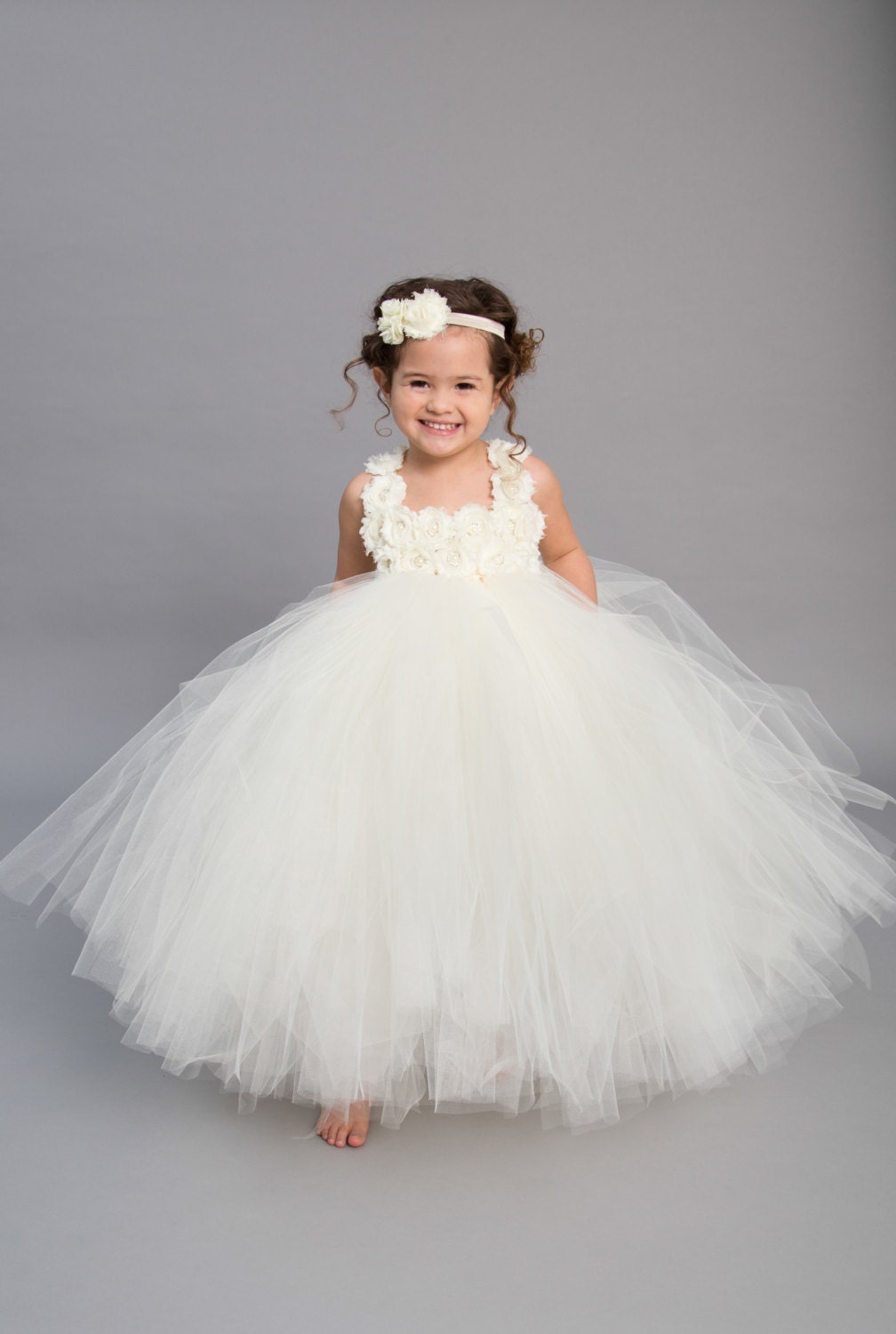 Ivory Tulle Flower Girl Dresses 8