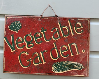Metal up cycled Vegetable Garden Sign