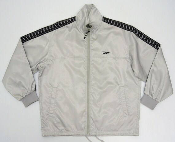 reebok jacket mens silver