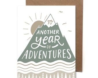Another Year Of Adventures // Letterpress Card // Birthday Card // Anniversary Card // Adventure Card // HeartSwell