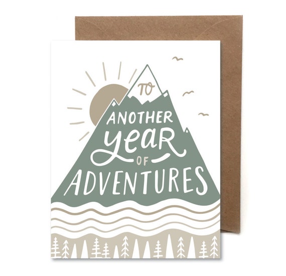 Another Year Of Adventures // Letterpress Card // Birthday