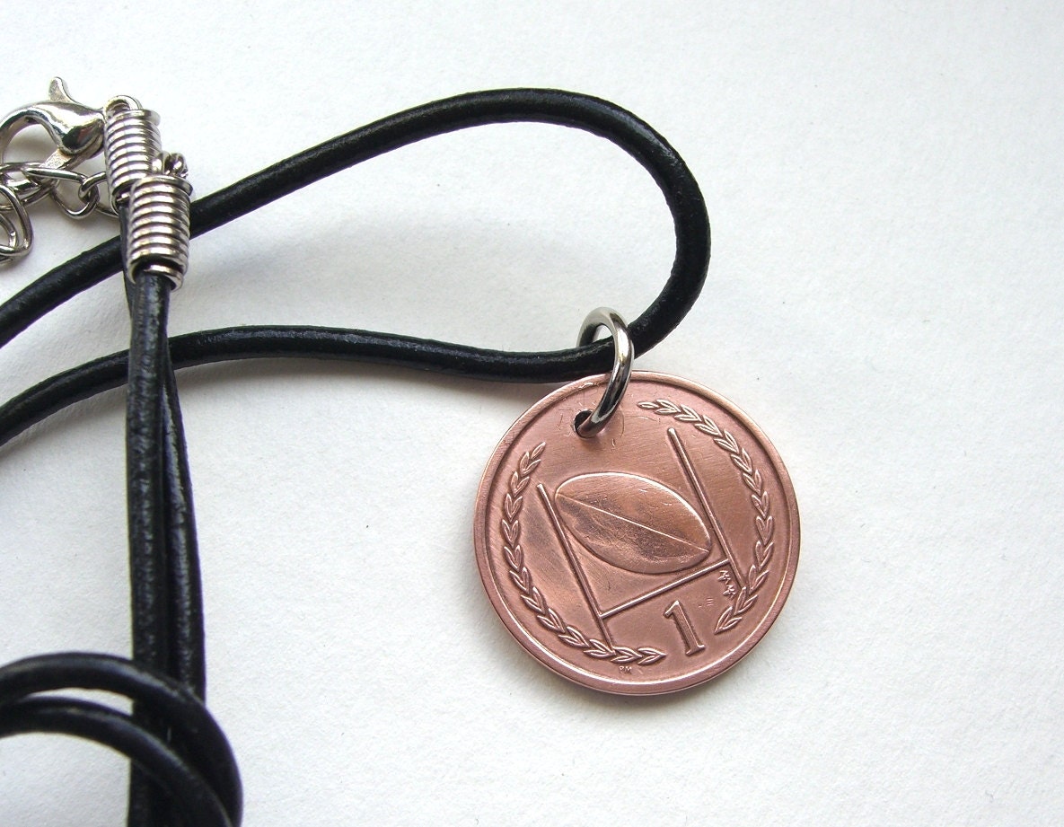 Rugby ball necklace Mens necklace Mens pendant Rugby