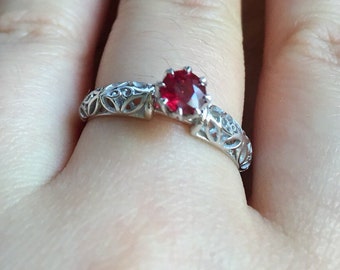 Natural ruby ring | Etsy