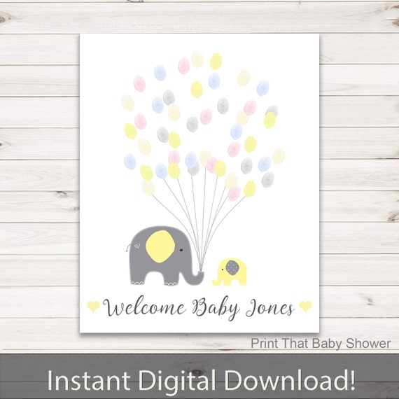 Baby Shower Fingerprint Guest Book Template Baby Shower Ideas