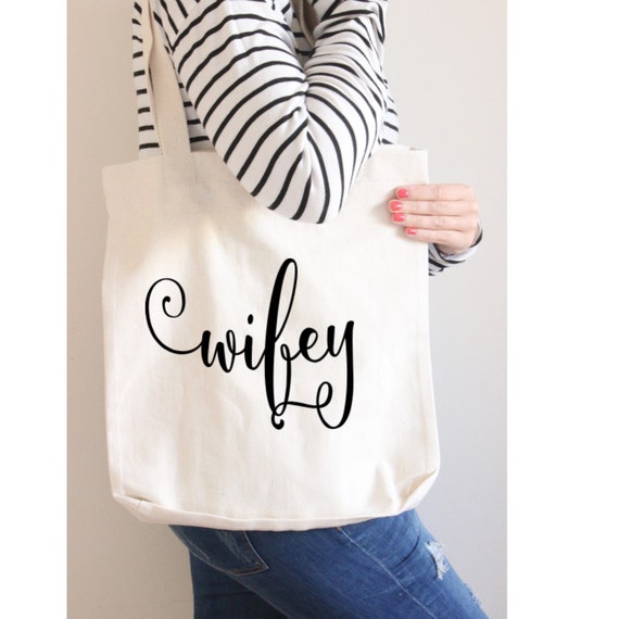 wifey canvas tote bag