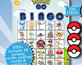 POKEMON GO 5x5 Bingo printable PDFs contain everything you need to play Bingo.
