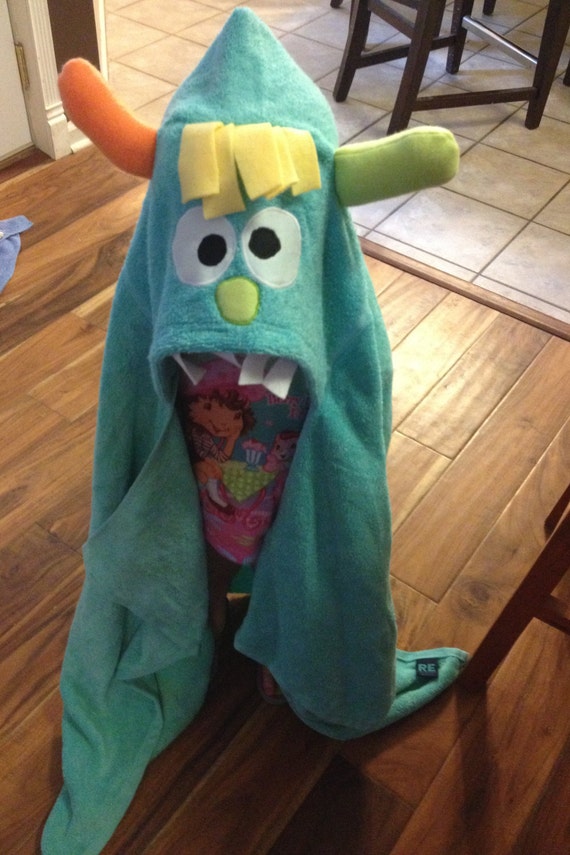Items similar to Monster Hooded Towel on Etsy