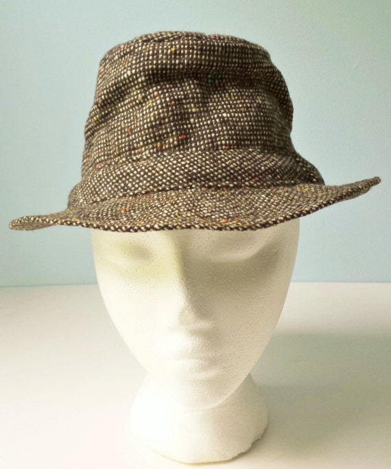 Vintage Collectible Hat Wool Tweed Hat Irish Walking Hat