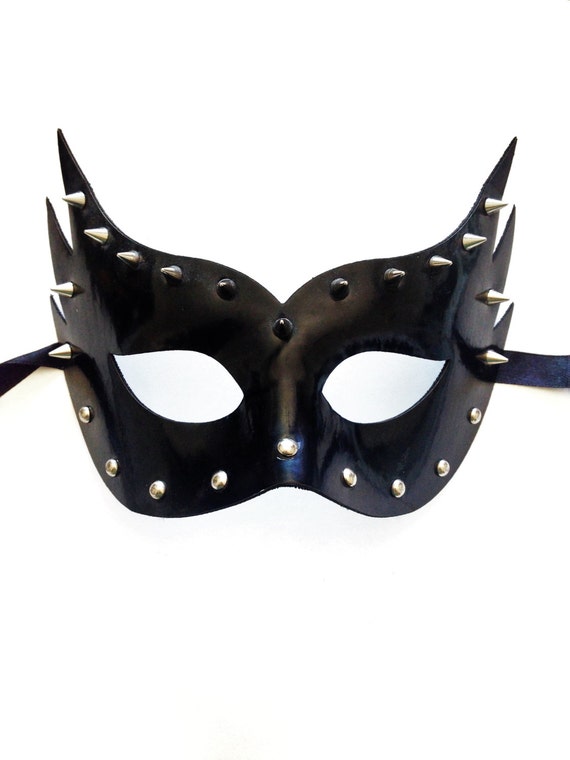 Spike Mask Spike Leather Mask Faux Leather Devil Masquerade