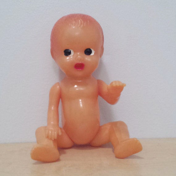 Plastic soviet baby doll Soviet vintage toy Old Russian