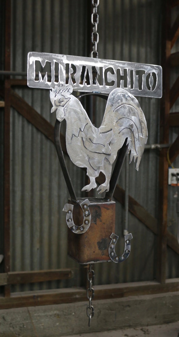 Rooster Wind Chime Bell Garden Art Metal Rooster Wind Chime Bell Garden Art Metal Steel Sculpture