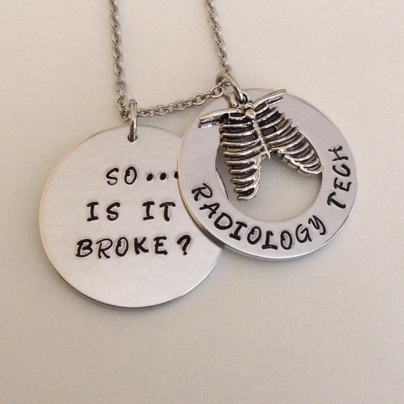 Radiology tech necklace xray tech keyring by SimplyDeborah