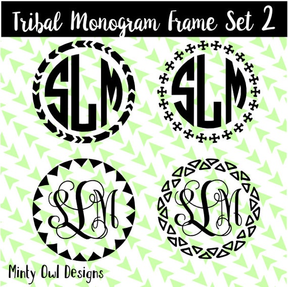 Download Cricut SVG Tribal Monogram Frame SVG Set 2 Monogram Border