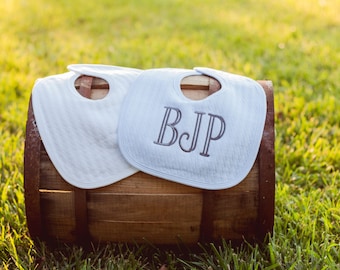 Boys Monogramed Bib | Quilted Bib | Baby Bib | Baby Boy Gift | Baby Gift | Baby Shower Gift | Baby Boy Bib | Boy Bib | Embroidery Baby Bib